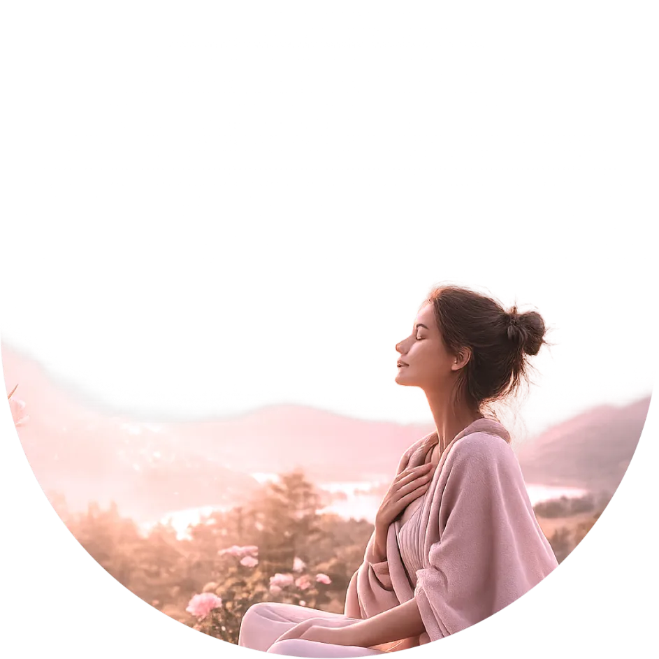 Zachte spirituele sfeerillustratie – innerlijk werk en heling